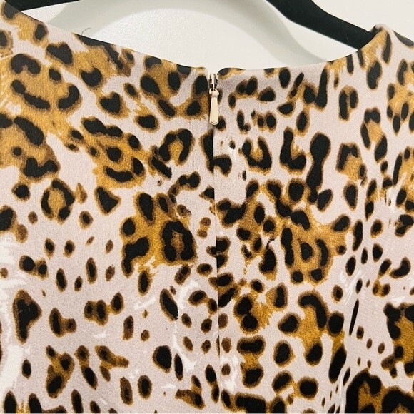 NWT Banana Republic Leopard Print Flutter Sleeve Fit & Flare Dress Women's Sz. 4 - Picture 6 of 12